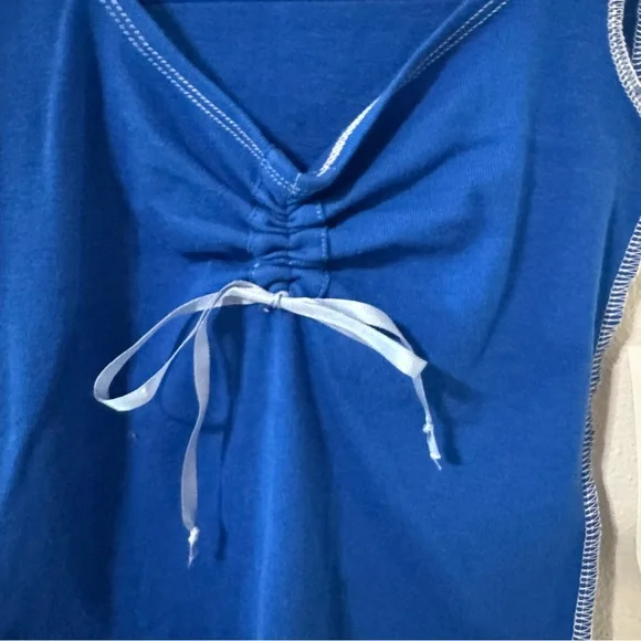 Urban Outfitters BDG Angel Ruched Tank Top Blue Cropped Babydoll Y2K NWT-XS - Picture 5 of 10